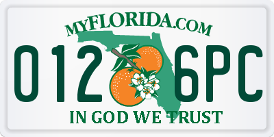 FL license plate 0126PC