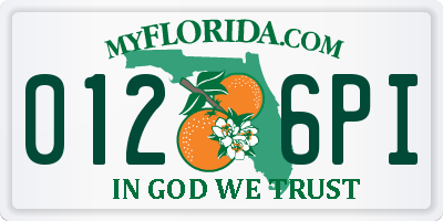 FL license plate 0126PI
