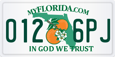 FL license plate 0126PJ