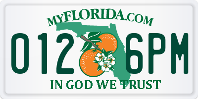 FL license plate 0126PM