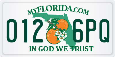FL license plate 0126PQ