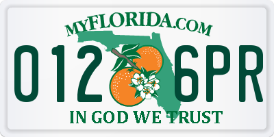 FL license plate 0126PR