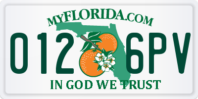 FL license plate 0126PV