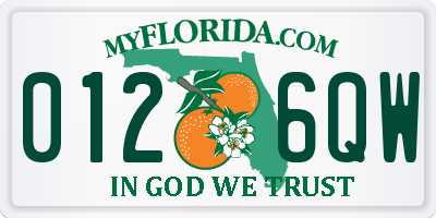 FL license plate 0126QW