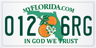 FL license plate 0126RG