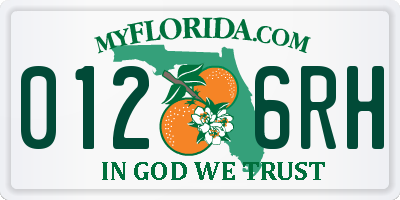 FL license plate 0126RH