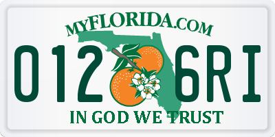 FL license plate 0126RI