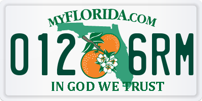 FL license plate 0126RM