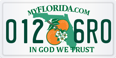 FL license plate 0126RO