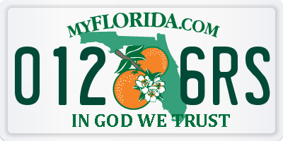 FL license plate 0126RS