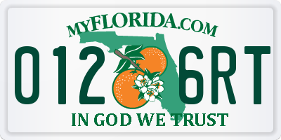 FL license plate 0126RT