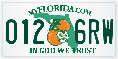 FL license plate 0126RW