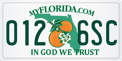 FL license plate 0126SC