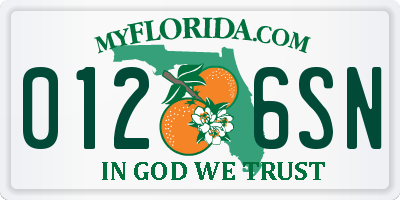 FL license plate 0126SN