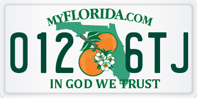 FL license plate 0126TJ