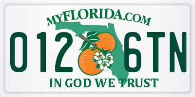 FL license plate 0126TN