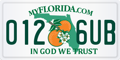 FL license plate 0126UB