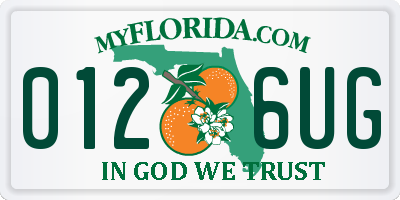 FL license plate 0126UG