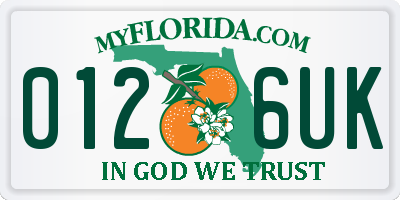 FL license plate 0126UK
