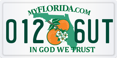 FL license plate 0126UT