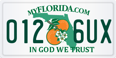 FL license plate 0126UX