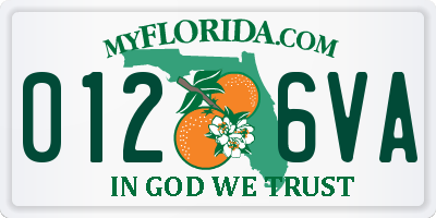 FL license plate 0126VA
