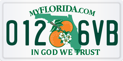 FL license plate 0126VB