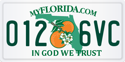 FL license plate 0126VC