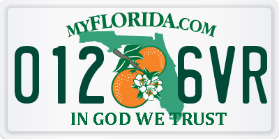 FL license plate 0126VR