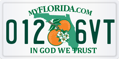 FL license plate 0126VT