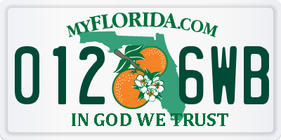 FL license plate 0126WB