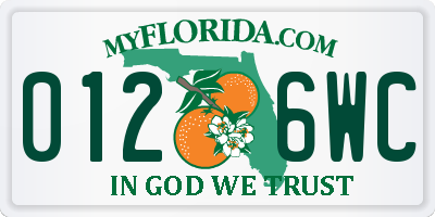 FL license plate 0126WC