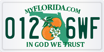 FL license plate 0126WF