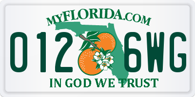 FL license plate 0126WG