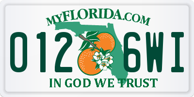FL license plate 0126WI