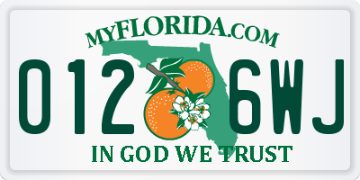 FL license plate 0126WJ