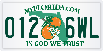 FL license plate 0126WL