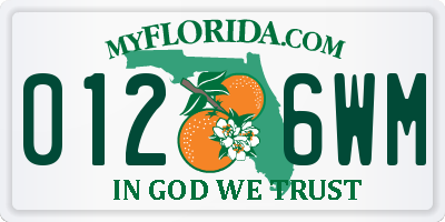 FL license plate 0126WM