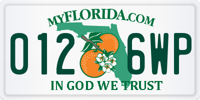 FL license plate 0126WP
