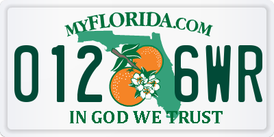 FL license plate 0126WR