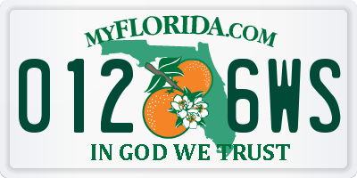 FL license plate 0126WS