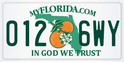 FL license plate 0126WY