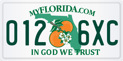 FL license plate 0126XC