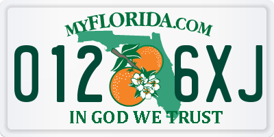 FL license plate 0126XJ