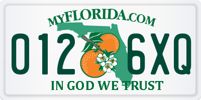 FL license plate 0126XQ