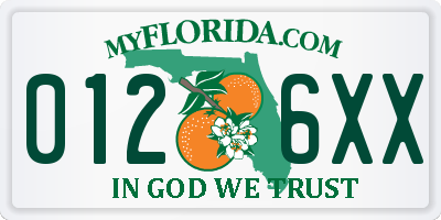 FL license plate 0126XX
