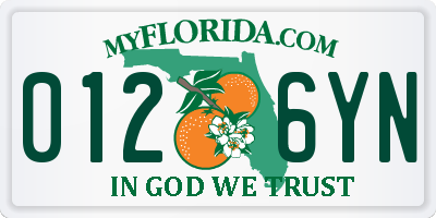 FL license plate 0126YN