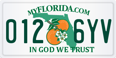 FL license plate 0126YV