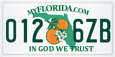 FL license plate 0126ZB