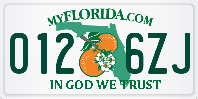 FL license plate 0126ZJ